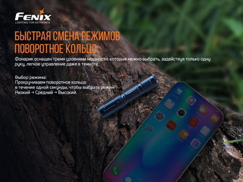 Фото Налобний ліхтар Fenix HM65R+ліхтар ручний Fenix E01 V2.0 у подарунок