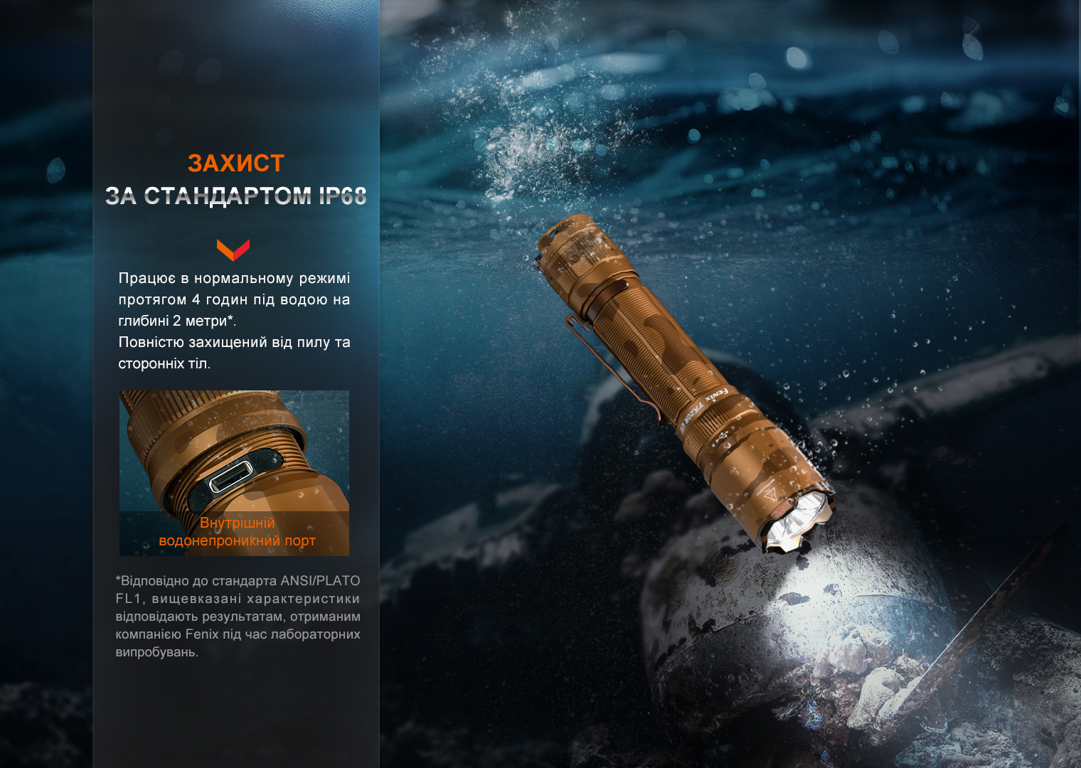 Ліхтар тактичний Fenix TK20R UE, сірий - фото 6