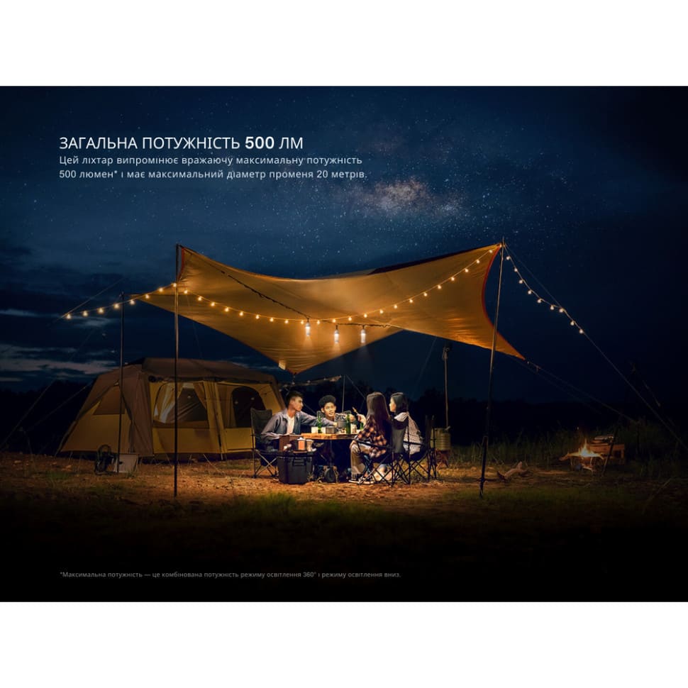 Ліхтар кемпінговий Fenix CL22R Чорний (500 Лм) CL22RBK - фото 12