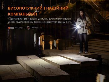 Фото Ліхтар наключний Fenix E06R сірий 700 Лм